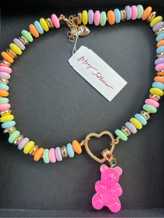 Betsey Johnson Jewelry - Betsey Johnson Bead Necklace with Pink Gummy Bear Pendant and Bracelet NWT